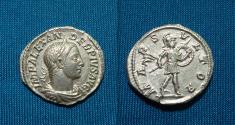 Ancient Coins - Severus Alexander AR Denarius / Mars