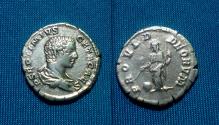 Ancient Coins - Geta as Caesar Denarius