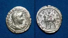 Ancient Coins - Gordian III AR Denarius. R/ Gordian on horseback