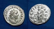 Ancient Coins - Philip II AR Antoninianus / Aequitas