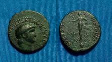 Ancient Coins - roman provincial, Nero Æ Semis. Very RARE