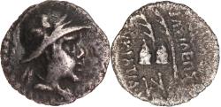 Ancient Coins - Greco-Bactrian Kingdom, Eukratide I, c. 170-145 BC. AR Obol