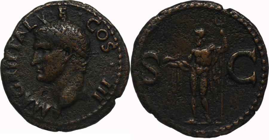 Roman Empire - AE As, Agrippa, struck under Caligula, 37 
