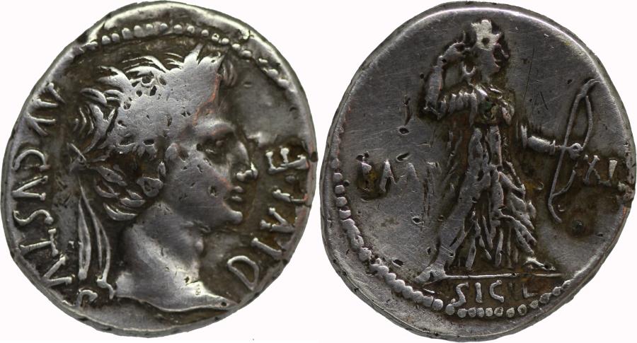 Rome, Augustus (27 BC - 14 AD), rare fourree denarius | Roman Imperial ...