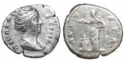 Ancient Coins - Diva Faustina Senior died 140/1 Denarius VF+
