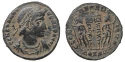 Ancient Coins - Constantine I the Great AD 306-337. Costantinople. Follis GLORIA EXERCITVS