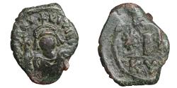 Ancient Coins - Maurice Tiberius 582-602 Æ Decanummium Cyzicus