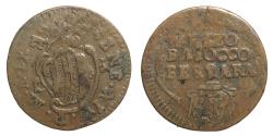 World Coins - Papal States Benedict XIV (1740-1758). FERRARA. 1/2 baiocco Y. IX. Rare. VF