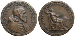 World Coins - Papal States Sixtus V 1585-1590 Posthumous Medal Restruck in 1800 by Mazio Rare. UNC