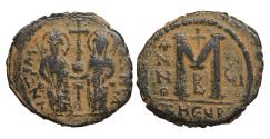 Ancient Coins - Justin II 565-578 AE follis VF+ \ Byzantine coin