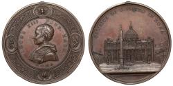 World Coins - Papal States Leo XIII Medal 1878 St. Peter's Basilica Scarce XF