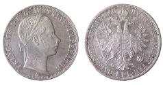 World Coins - Austro-Hungarian Empire. Franz Joseph I. 1 Florin \ Gulden 1860. XF