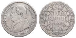 World Coins - Papal States Pius IX 1866-1870 10 Soldi 1868