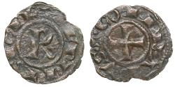 World Coins - Kingdom of Sicily BRINDISI Conrad I (1250-1254) Denar with RX