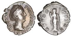 Ancient Coins - Faustina I Silver Denarius 140 AD Aeternitas XF