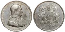 World Coins - Papal States Pius IX 1846-1878 Medal Year XV AE 54.85 gr. – 50.1 mm