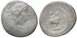 Ancient Coins - Mn. Fonteius AR Denarius. Rome, 85 BC