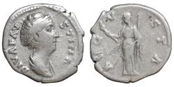 Ancient Coins - Diva Faustina I AR Denarius Rome, after AD 141. Ceres