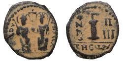 Ancient Coins - Justin II (565-578) Æ 10 Nummi Theoupolis (Antioch)