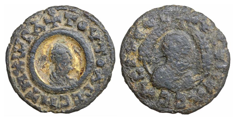 Kings of Axum Ouazebas late 4th century Æ17 Rare Gilt VFXF Ancient