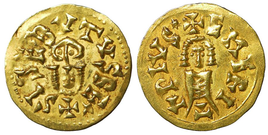 Visigoths Sisebut 612-621 AD Gold Tremissis Uncirculated Barbarian Coins