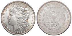 World Coins - USA Morgan Dollar 1887 Silver. KM.110. Near Mint State