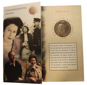 World Coins - Great Britain Commemorative Golden Wedding crown 5 Pounds proof 1997