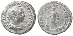 Ancient Coins - Elagabalus AR Denarius. Rome, AD 218 -222. SVMMVS SACERDOS AVG