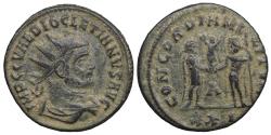 Ancient Coins - Diocletianus (284-305 AD). AE silvered Antoninianus Siscia CONCORDIA MILITVM