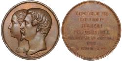 World Coins - France Napoleon III Large Medal 1853 Maries à Notre-Dame diameter 78 mm