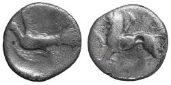 Ancient Coins - SIKYONIA Sikyon Triobol or Hemidrachm (Circa 330/20-280 BC) Toning Chimaera / Dove