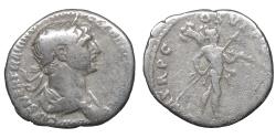 Ancient Coins - Trajan AD 98-117 AR Denarius / Virtus