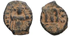 World Coins - Ummayad Caliphate. Arab-Byzantine coinage (Standing Emperor type). Circa 680s. Æ Fals.