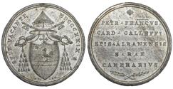 World Coins - Papal States Sede Vacante 1829 Tin Medal XF