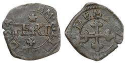 World Coins - Italy. Savoy House. Emanuele Filiberto (1553-1580). 1/4 Grosso 1577.  Scarce. VF\XF