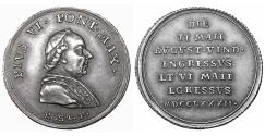 World Coins - Papal States Pius VI Silver Medal 1782 visit of the Pope to Hamburg R2 Near Mint State