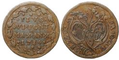 World Coins - Papal States Bologna mint Pius VI 1775-1799 Half baiocco 1784