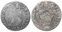 World Coins - Papal State Rome Paul IV 1555-1559 Testone VF\XF
