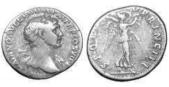 Ancient Coins - Trajan AR Denarius Rome AD 112-115 XF Victory
