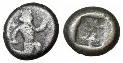 Ancient Coins - Achaemenid Kings of Persia AR 1/4 Siglos Sardes 375-340 BC Rare VF+