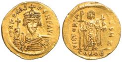 Ancient Coins - Phocas Gold Solidus Constantinople AD 602-610 XF\UNC