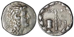 Eski Paraları - Roman Eyaleti olarak Makedon.  Aesillas (Quaestor, 93-87 BC).  Tetradrahma.  XF