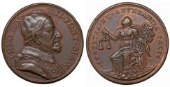 World Coins - Papal States Innocent XII 1691-1700 Medal Rare. UNC