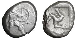 Ancient Coins - Pamphylia Aspendos AR Stater 465-430 BC Warrior \ Triskeles