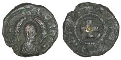 Ancient Coins - AXUM MHDYS Circa 430 Æ15 Gilding in center of cross VF+