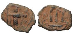 World Coins - Ummayad Caliphate Arab-Byzantine coinage (Standing Emperor type) Circa 680s Æ Fals