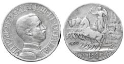 World Coins - Kingdom of Italy Victor Emmanuel III 1 Lira 1909 aXF