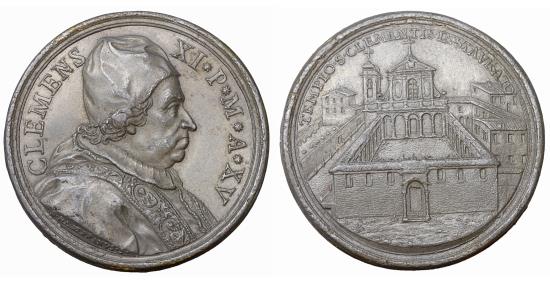World Coins - Papal Clement XI 1700-1721 Proof Lead Medal 1714 R3 XF\UNC