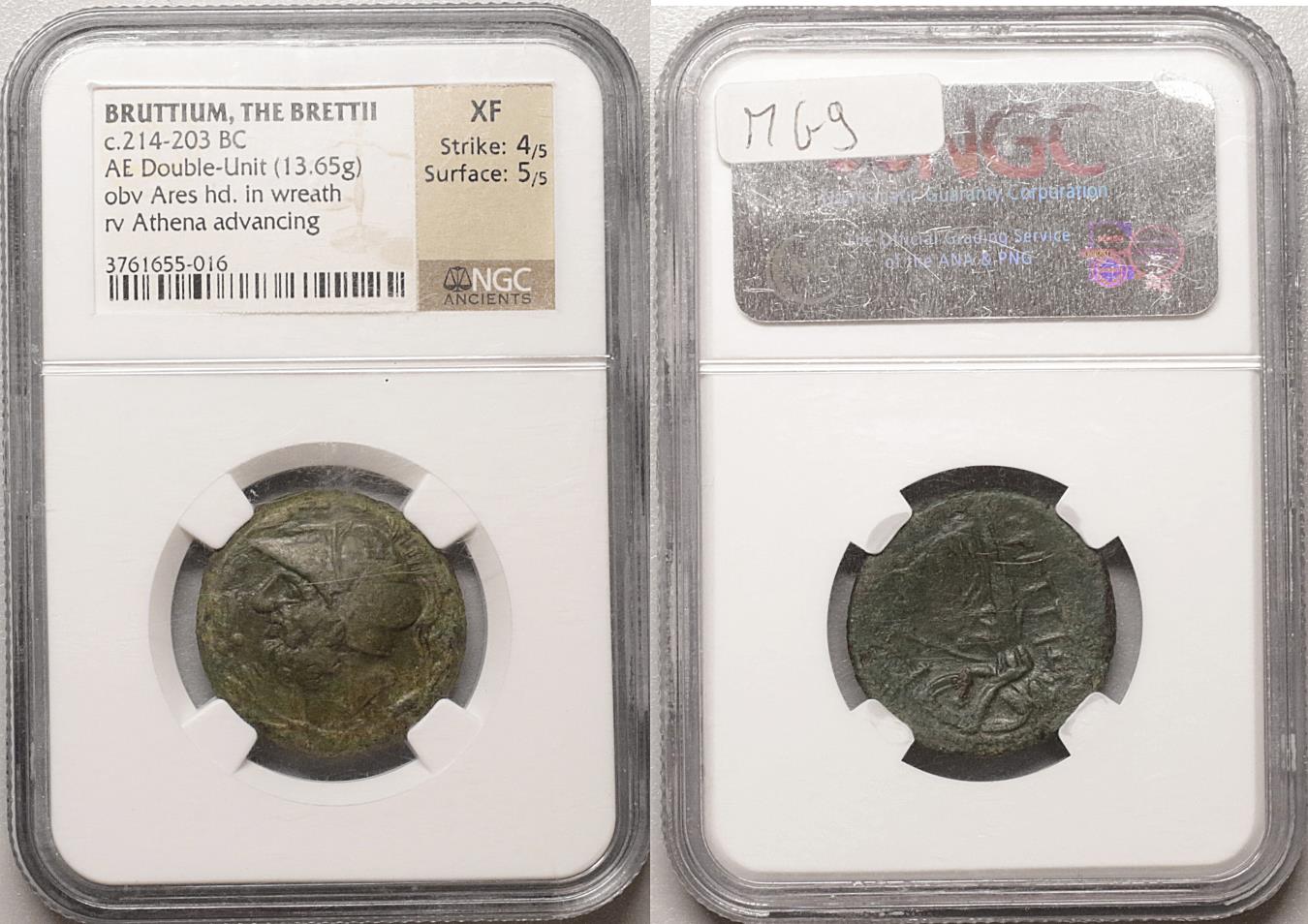 Bruttium The Bretti Æ Didrachm 208-203 BC NGC XF | Greek Coins