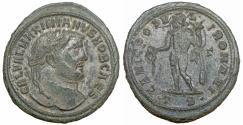 Ancient Coins - Galerius Æ Follis Thessalonica AD 302-303 Traces of silvering